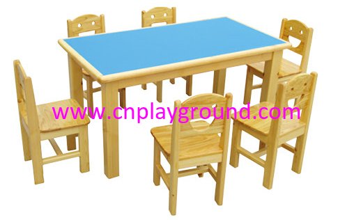 School Wooden Blue Fireproof Table Desk for Child (HG-4001)