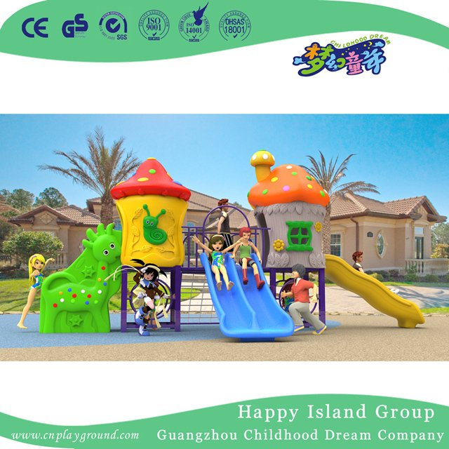  New Design Outdoor Small Children Mushroom House Playground Equipment with Slide (H17-A3)