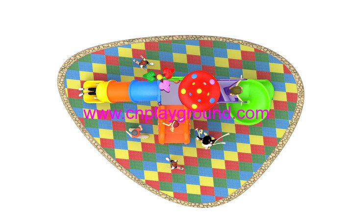 2018 New Outdoor Red Mushroom House Children Playground with Cylindrical Slide (H17-A18)