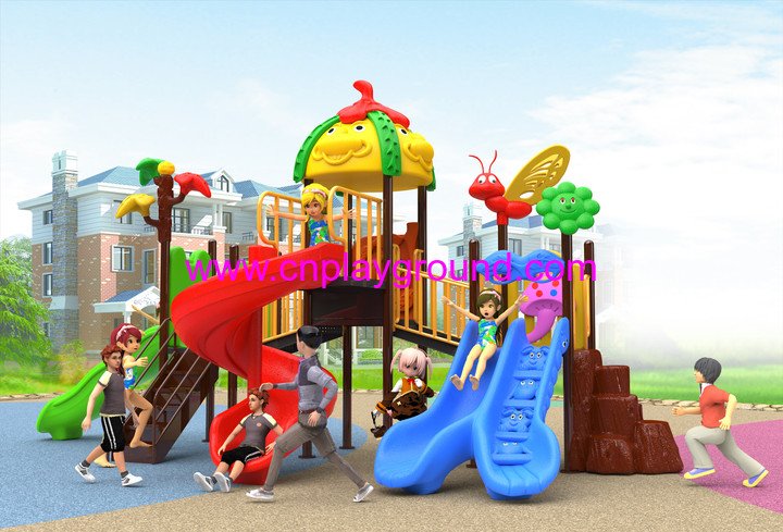 2018 New Outdoor Cartoon Animal Roof Children Playground Equipment with Bee and Flower (H17-B6)