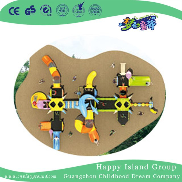 Ocean Animal Children Galvanized Steel Playground with Double Layer Cylindrical Slide (HG-9802) 