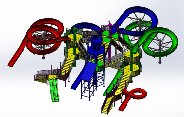 Amusement Park Outdoor Large Water Slide Playground Equipment