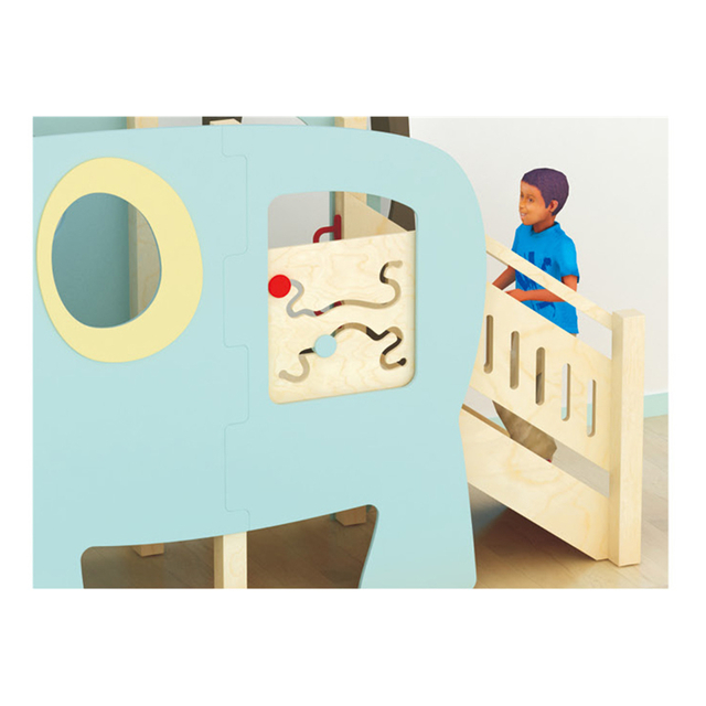 Wooden Kindergarten Indoor Children Elephant Slide Playground (HJ-1401)