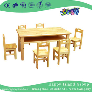 Kindergarten Wooden Children Double-Desk Table for Six (HG-3803)