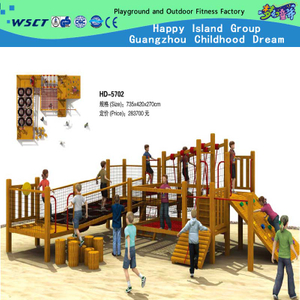 Outdoor Wooden Children Climbing Playground for Sale (HD-5702)