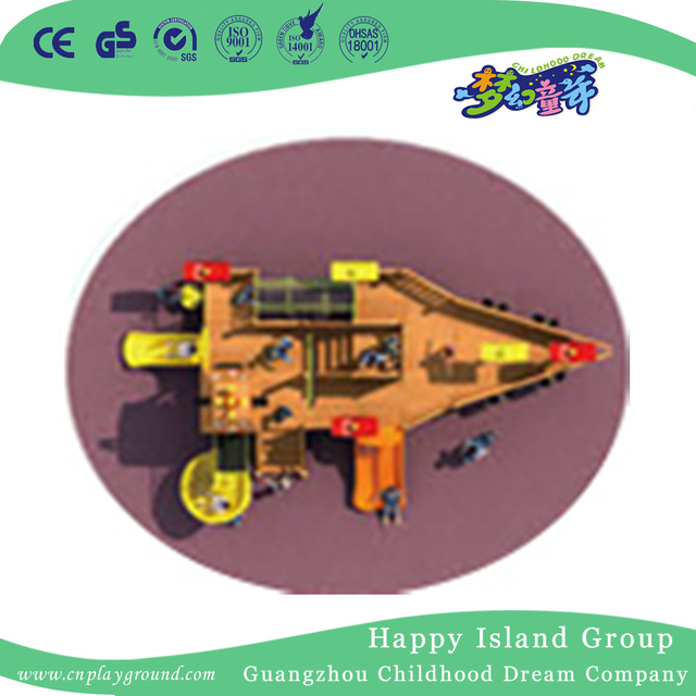 Outdoor Wooden Pirate Ship Children Slide Playground (HF-16801)