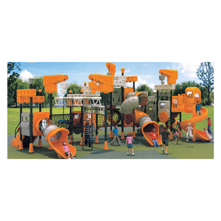 Outdoor Orange Children Galvanized Steel Playground with Slide (HJ-11302)