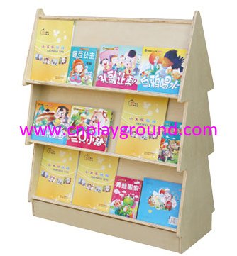 Kindergarten Mobile Wooden Children Books Shelf (HG-4601)