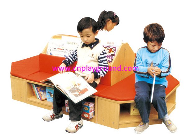 Kindergarten Order Wooden Bookcase With Cabinet (HG-4604)