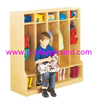 School Children Natural Wooden Cabinet For Clothes (HG-4607)