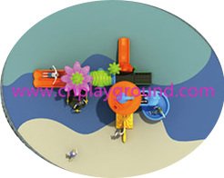 2018 Outdoor Children Vegetable Roof Playground Equipment with S slide (HG-9202)