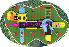 Cartoon Children Galvanized Steel Playground with Ocean Animal (HG-9801)