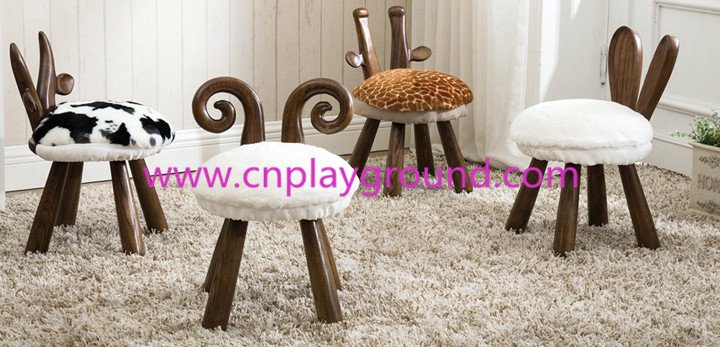 New Design School Children Wooden Cartoon Feature Chair with Soft Cushion (HG-3701)