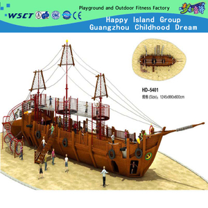 Large Family Wooden Pirate Ship Playground for Kids Play (HD-5401)
