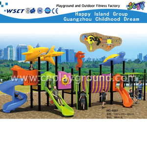 New Design Children Outdoor Sea Breeze Playground with Plastic Slide Equipment (HC-08201)