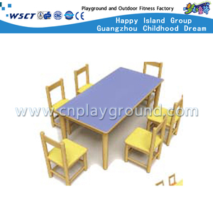 School Wooden Furniture Table and Chair Set for Six (M11-07206)