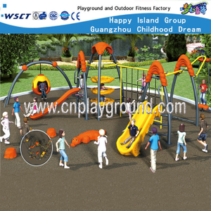  Commercial Children Metal Playground Equipment with Plastic Slide (HF-17902)