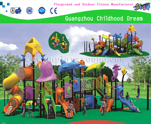 Outdoor Middle Children Sea Breeze Galvanized Steel Playground Equipment with Climbing Wall (HG-10003)