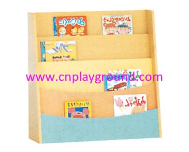 School Classroom Rustic Wooden Toddler Books Shelf (HG-4702)