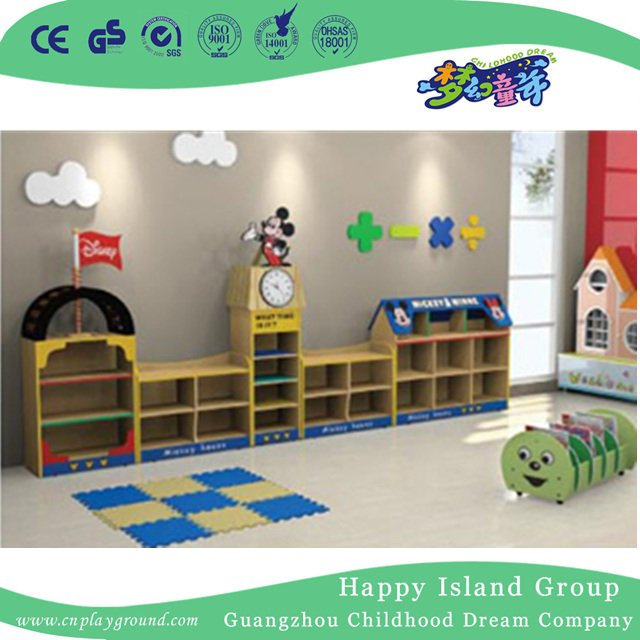 Kindergarten Furniture Children Toys Wooden Cartoon Car Cabinet Units (M11-08401)