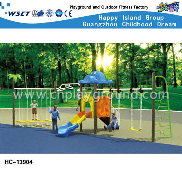 Outdoor Cartoon Children Swing Combination House Playground (HC-13905)