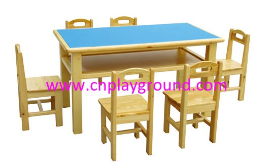 Kindergarten Toddler Wood Fireproof Table Desk (HG-4003)