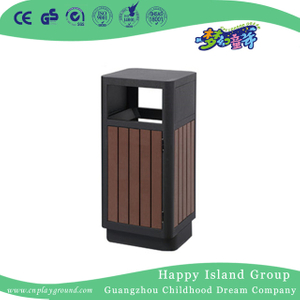 Outdoor New Environmental Wood-Plastic Composites Trash Can (HHK-15208)
