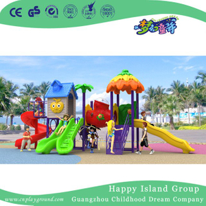  New Design Outdoor Children Vegetable House Playground Equipment with Combination Slide (H17-A7)