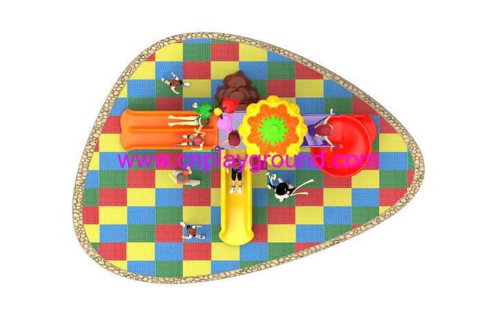 2018 New Outdoor Colorful Leaves Roof Children Combination Slide Playground Equipment (H17-A20)
