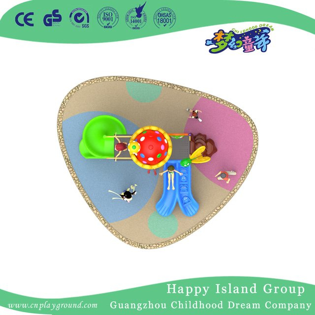 New Outdoor Red Mushroom Roof Children Playground Equipment with Combination Slide (H17-B1)