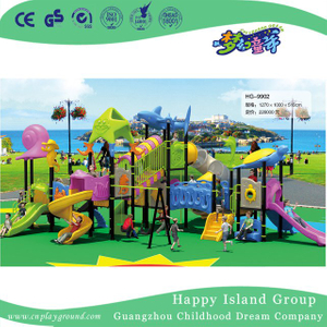 Wonderful Ocean World Animal Galvanized Steel Children Playground with Slide (HG-9902) 