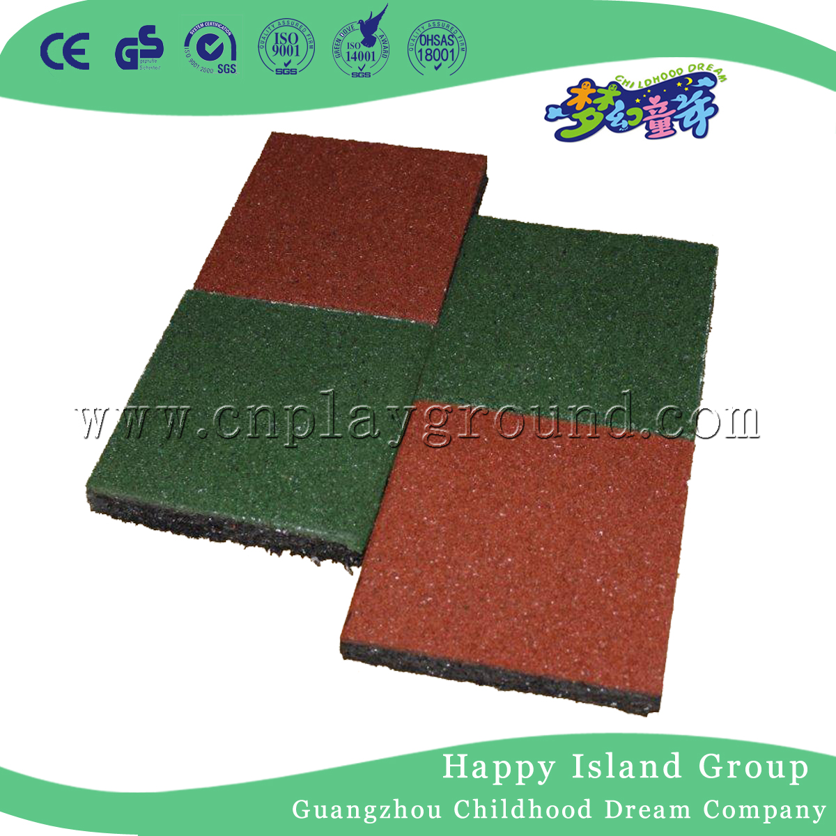 Outdoor Playground Rubber Floor Mats Playground Rubber Tiles on Stock (M11-12401)