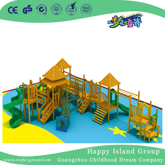 Outdoor Wooden Combination Slide Playground For Children(HF-17001)