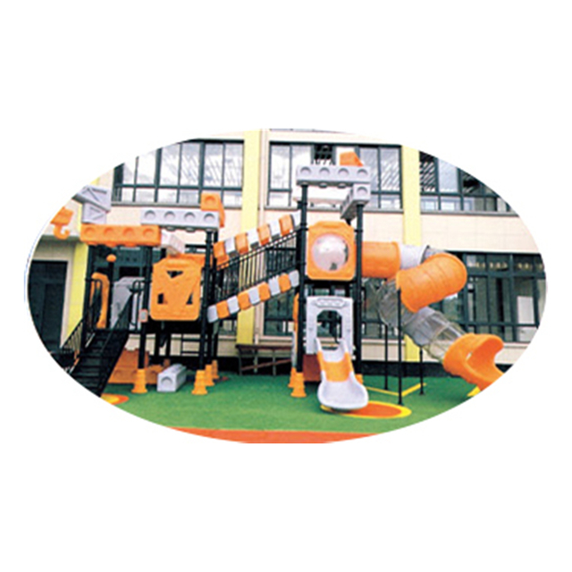 Outdoor Orange Children Galvanized Steel Playground with Slide (HJ-11302)