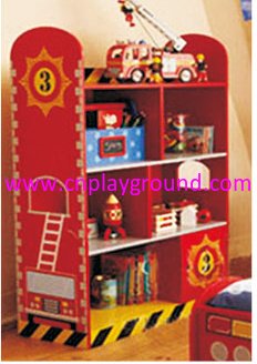 School Red Painting Cartoon Children Wooden Bookcase (HG-4103)