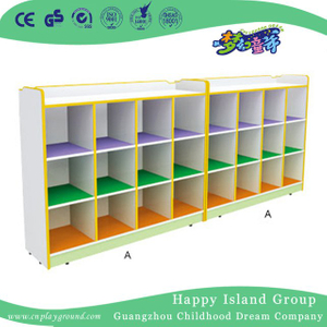 School Bright Color Wooden Three Layers Bags Cabinet (HG-5412)