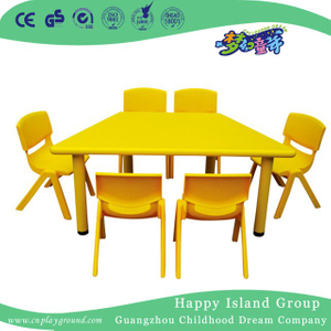 School Unique Yellow Trapezoidal Plastic Table for Toddler (HG-5105)