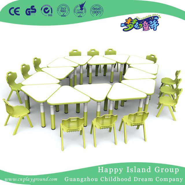 Kindergarten Children Wooden Trapezoidal Table Desk Furniture (HG-4803)