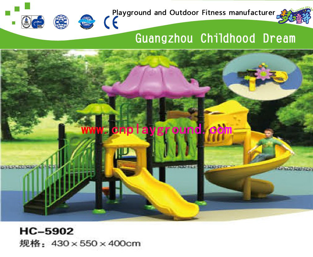 New Design Middle Size Children Cartoon Outdoor Vegetable Galvanized Steel Playground Set (HC-5905)