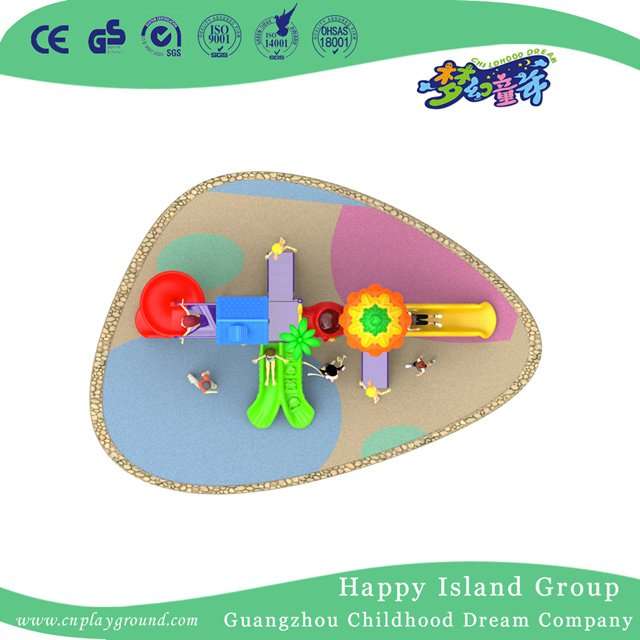  New Design Outdoor Children Vegetable House Playground Equipment with Combination Slide (H17-A7)