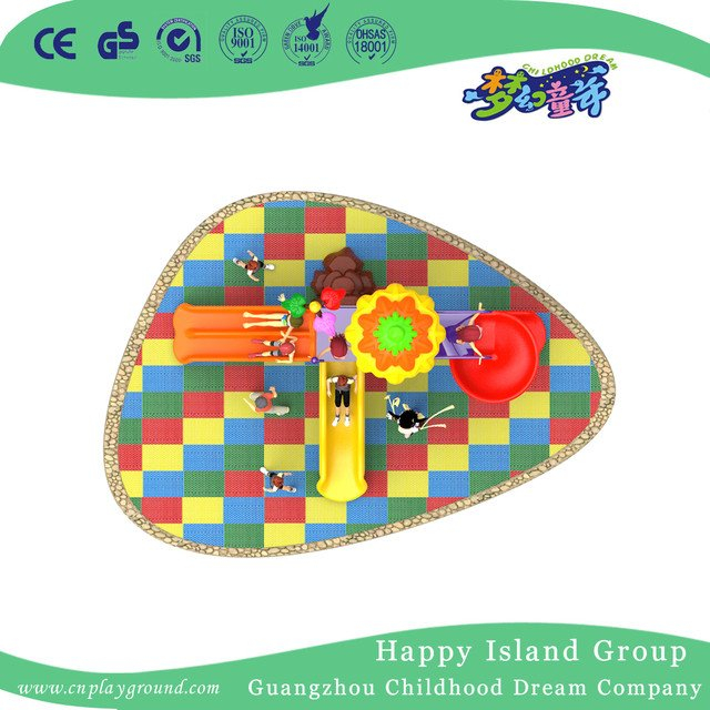 New Outdoor Colorful Leaves Roof Children Combination Slide Playground Equipment (H17-A20)