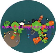 New Outdoor Green Roof Outer Space Galvanized Steel Playground for Children (HG-9601)