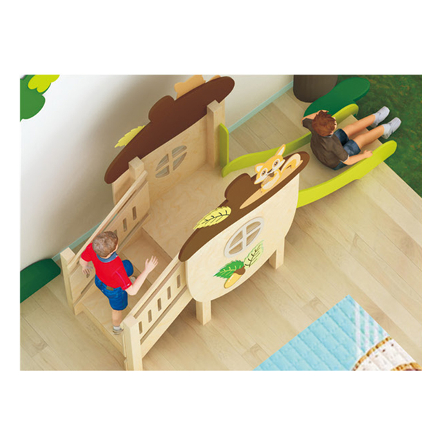 Kindergarten Indoor Wooden Slide Playground for Children Play (HJ-1701)