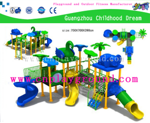 Outdoor Children Elephant Animal Playground with Plastic Slide Equipment（H13-EP002) 