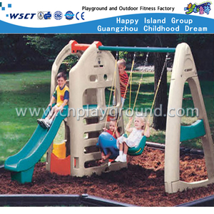 Outdoor Plastic Toys Small Slide and Swing Toddler Playground Equipment (M11-09302)
