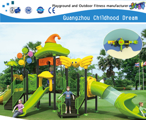 Large Design Nice Looking Plastic Slide Children Vegetable Galvanized Steel Playground (HD-905)