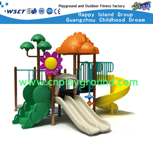 Outdoor Small Children Animal Galvanized Steel Playground with Plastic Slide Equipment(HD-2902)