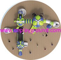 Outdoor Cartoon Blue and Green Airship Galvanized Steel Playground Equipment for Children (HG-10302)