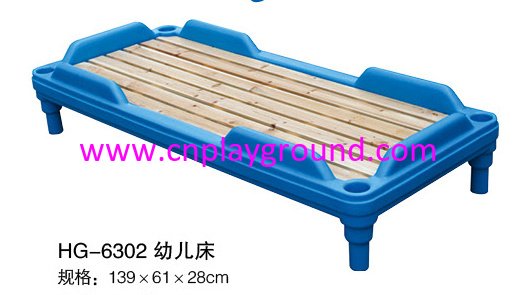 Wooden Kindergarten School portable Bed with Plastic Frame for Sale (HG-6302)