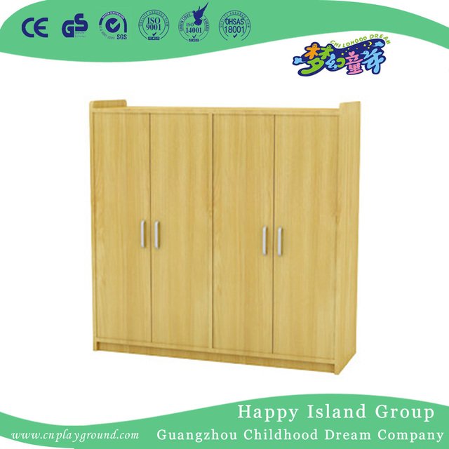 Kindergarten Rustic Wood Mobile Art Supplies Cabinet Equipment (HG-4505)